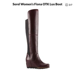 Sorel Rich Wine and Black Fiona OTK Lux Boots